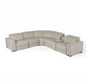 Frazier - Modern White Leather Sectional Sofa with 3 Recliners