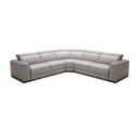 Frazier - Modern White Leather Sectional Sofa with 3 Recliners