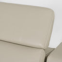 Frazier - Modern Light Grey Leather Sectional Sofa with 3 Recliners + Console