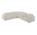 Frazier - Modern White Leather Sectional Sofa with 3 Recliners