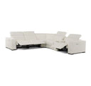 Frazier - Modern White Leather Sectional Sofa with 3 Recliners