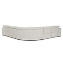 Frazier - Modern White Leather Sectional Sofa with 3 Recliners + Console