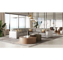 Frazier - Modern White Leather Sectional Sofa with 3 Recliners