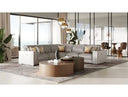 Rampart - Modern L-Shape LAF White Leather Sectional Sofa with 1 Recliner