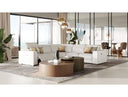 Frazier - Modern White Leather Sectional Sofa with 3 Recliners