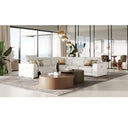 Frazier - Modern Light Grey Leather Sectional Sofa with 3 Recliners