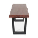 Reed 68" Bench in Light Sequoia with Gunmetal Legs, view 3
