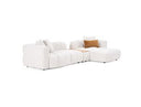 Freya - Modern Beige Fabric Sectional Sofa w/ Console