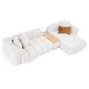 Freya - Modern Beige Fabric Sectional Sofa w/ Console