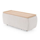 Freya - Modern Beige Fabric Sectional Sofa w/ Console