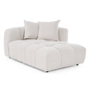 Freya - Modern Beige Fabric Sectional Sofa w/ Console
