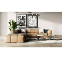 Everest - Modern Brown Leather Modular Armless Sectional Seat