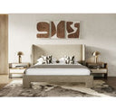 Emilio - Modern Natural Burlap + Walnut Nightstand