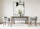 Castillo + Jordan - Modern Grey Fabric + Walnut 4-Piece Dining Set