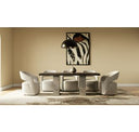 Renzo Modern Round Oak & Concrete Dining Table