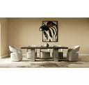 Renzo Modern Round Oak & Concrete Dining Table