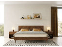 Soria Mid-Century Grey & Walnut Bed
