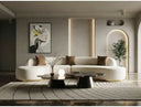 Weldon - Modern Grey Fabric Curved Sectional Sofa