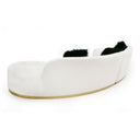 Frontier - Glam Off-White Fabric Curved Sectional Sofa with Black Pillows