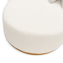Frontier - Glam White Fabric Curved Sectional Sofa with Beige Pillows