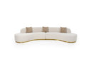 Weldon - Modern Grey Fabric Curved Sectional Sofa