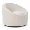 Frontier - Glam Off-White Fabric Curved Sectional Sofa with Black Pillows
