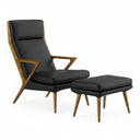 Fulton - Modern Beige Lounge Chair & Ottoman