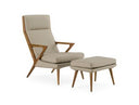 Whitney - Modern Blue & Walnut Accent Chair & Ottoman