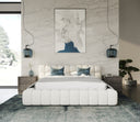 tyree - modern tufted off-white fabric bed