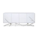 Legend - Modern White Bonded Leather Floor Mirror