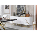 Legend - Modern White Bonded Leather Floor Mirror