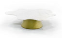 Gabbro Low - Glam White Marble and Gold Coffee Table