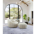 Gadson - Contemporary White Sherpa Swivel Chair Accent Chair