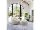 Gadson - Contemporary White Sherpa Ottoman