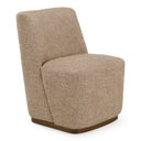Galloway - Modern Beige Fabric + Walnut Dining Chair w/Casters (Set of 2)