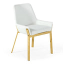 Ganon - Modern White & Gold Dining Chair