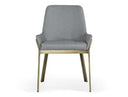 Castana Modern Grey Velvet & Gold Dining Chair (Set of 2)