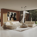 Garfield - Modern Off-White Leather 7-Piece Modular Sectional Sofa