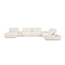 Garfield - Modern Off-White Leather 7-Piece Modular Sectional Sofa