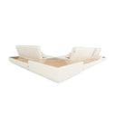 Garfield - Modern Off-White Leather 7-Piece Modular Sectional Sofa