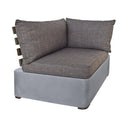 Garza Outdoor Concrete & Teak 2-Piece Corner Set