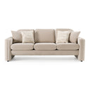 Gaston - Modern Beige Velvet Sofa