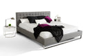 gemma modern grey leatherette bed