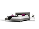 Gemma Modern Grey Leatherette Bed