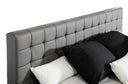 gemma modern grey leatherette bed