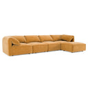 Gene - Modern Ochre Fabric Modular Sectional Sofa