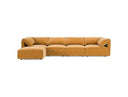 Gene - Modern Ochre Fabric 5-Piece Modular Sectional Sofa