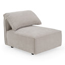 Gene - Modern Light Grey Fabric Modular Armless Sectional Seat