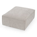 Gene - Modern Light Grey Fabric Modular Ottoman