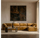 Gene - Modern Ochre Fabric 5-Piece Modular Sectional Sofa